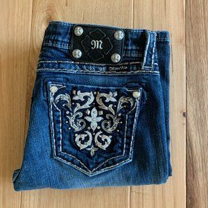 Miss Me Rhinestone Embellished Boot Cut Jeans, Size 29